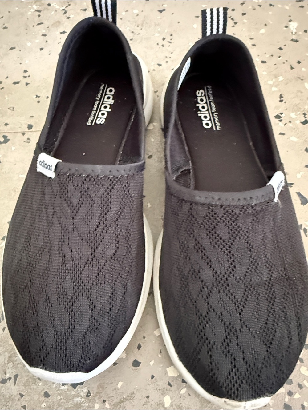 adidas Women’s Black Slip-On Knit Loafers Size 6